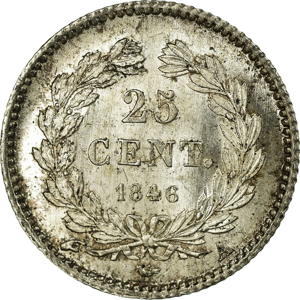 Coin, France, Louis-Philippe, 25 Centimes, 1846, Paris, MS(60-62), Silver