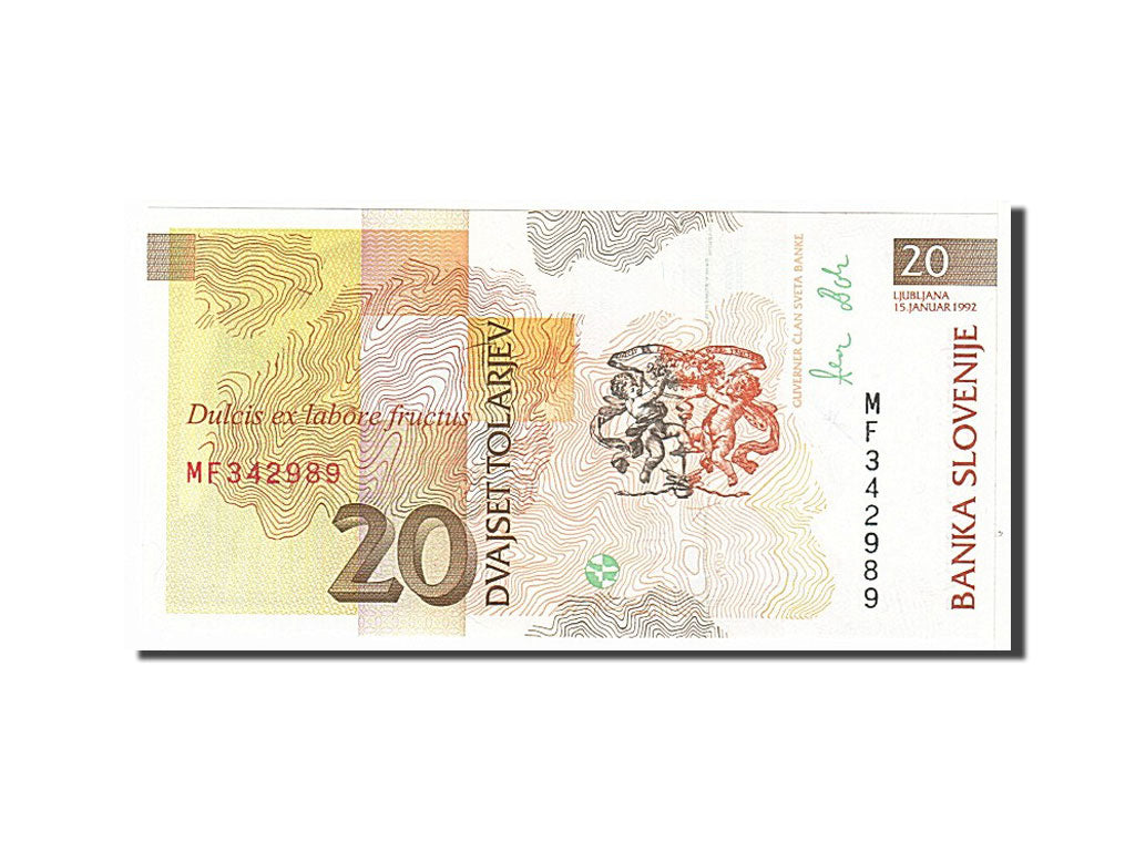 Banknote, Slovenia, 20 Tolarjev, 1992, KM:12a, UNC(65-70)