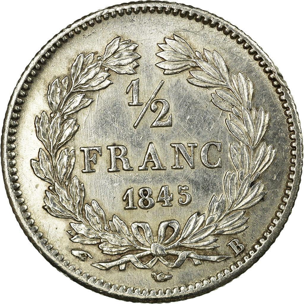 Coin, France, Louis-Philippe, 1/2 Franc, 1845, Rouen, MS(60-62), Silver