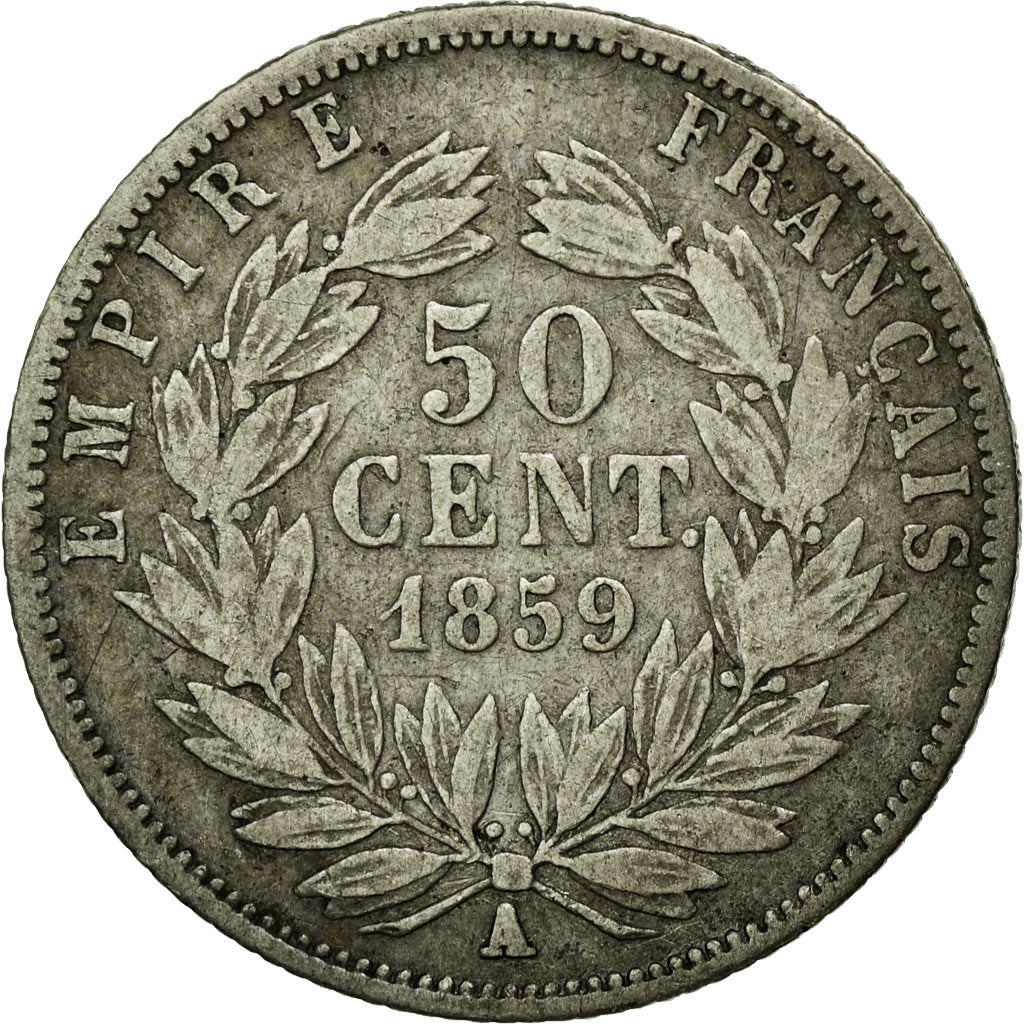 Coin, France, Napoleon III, Napoléon III, 50 Centimes, 1859, Paris, VF(20-25)