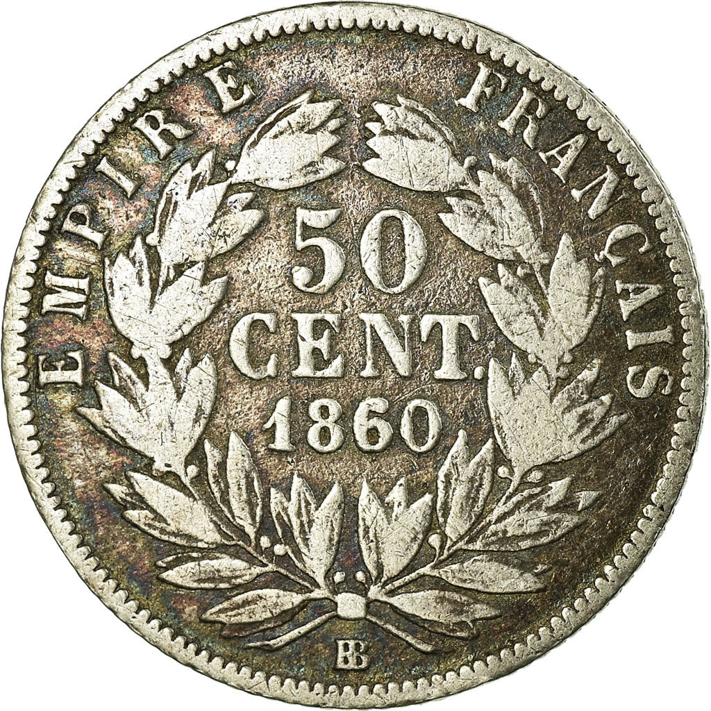 Coin, France, Napoleon III, Napoléon III, 50 Centimes, 1860, Strasbourg