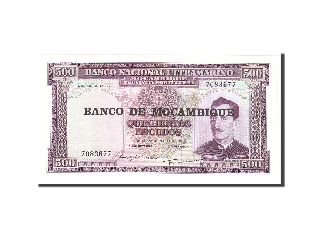 Billet, Mozambique, 500 Escudos, 1967, 1967-03-22, KM:118a, SPL