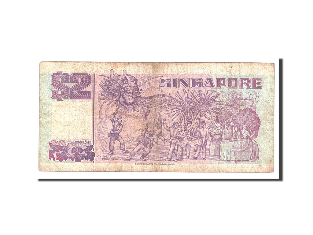 Banknote, Singapore, 2 Dollars, 1992, Undated, KM:28, VF(20-25)