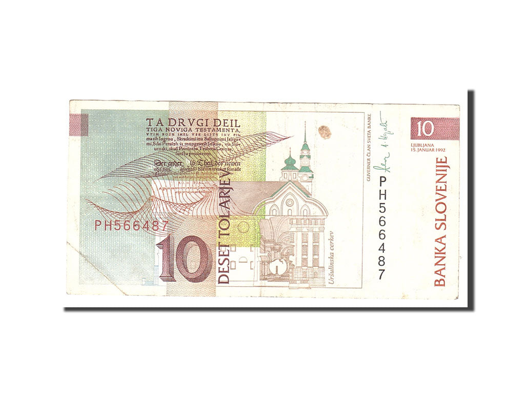 Banknote, Slovenia, 10 Tolarjev, 1992, 1992-01-15, KM:11a, EF(40-45)
