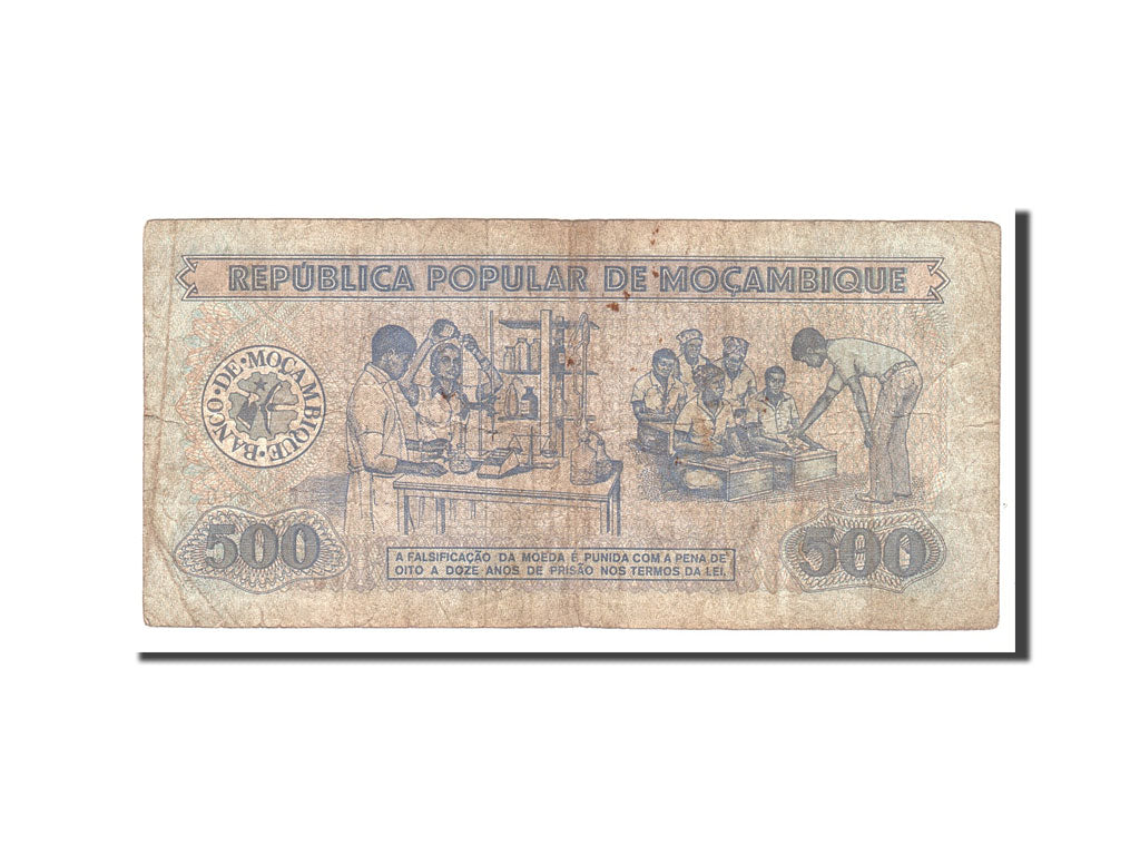 Billet, Mozambique, 500 Meticais, 1986, 1986-06-16, KM:131b, TB