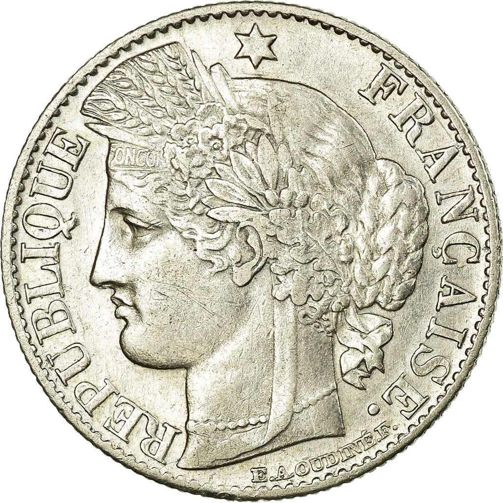 Moneta, Francja, Cérès, 50 Centimes, 1886, Paris, AU(50-53), Srebro