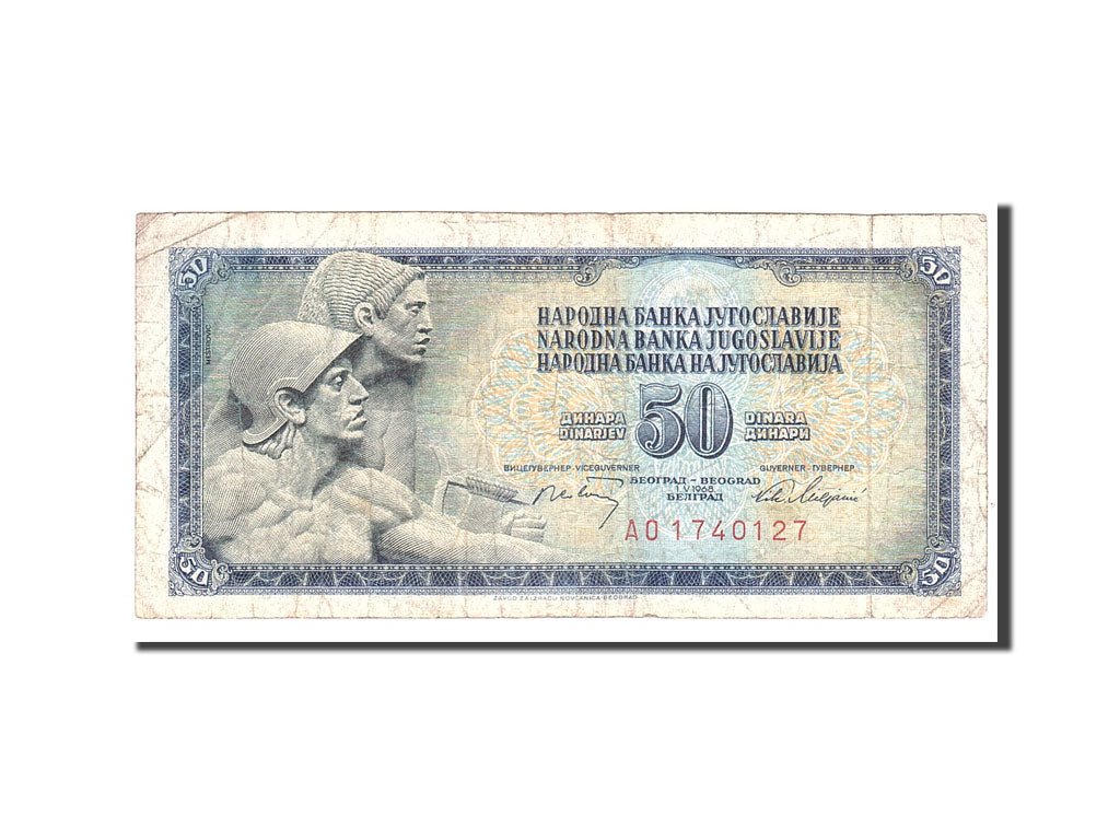 Billete, 50 Dinara, 1968, Yugoslavia, KM:83c, 1968-05-01, BC