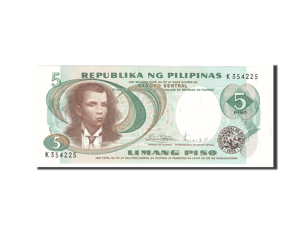 Banknote, Philippines, 5 Piso, 1969, Undated, KM:143b, UNC(65-70)