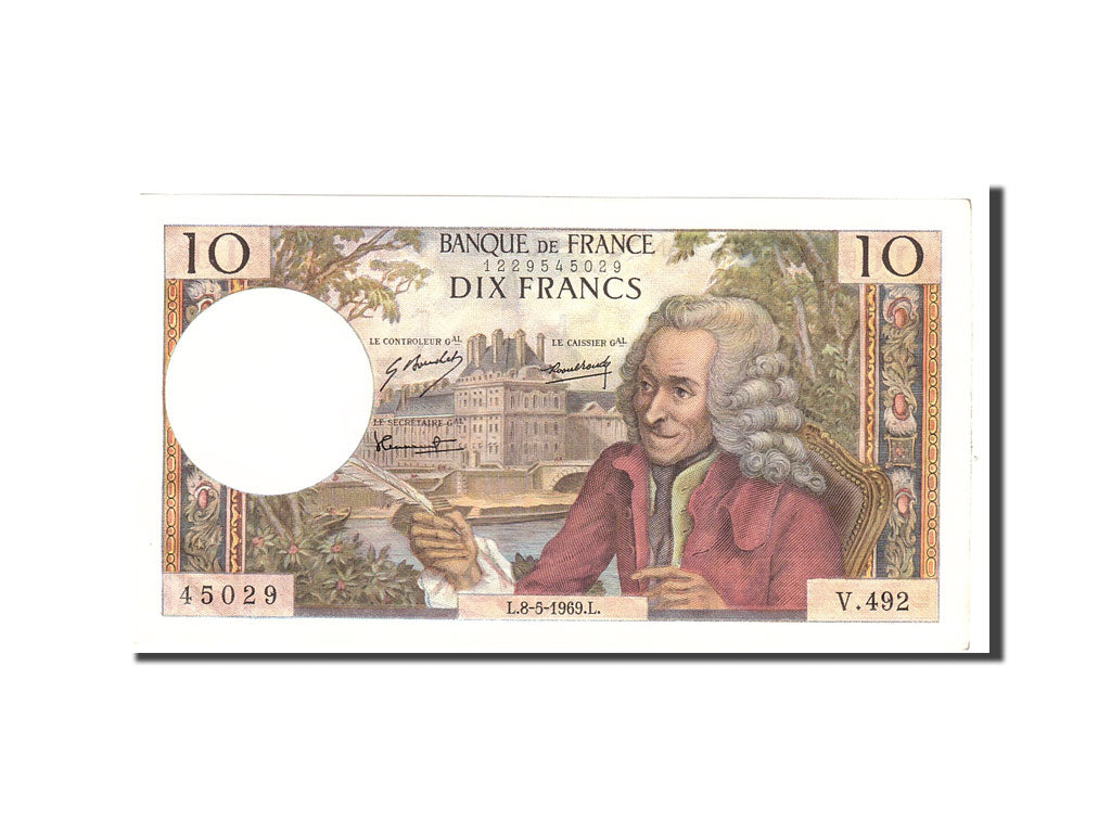 Geldschein, Frankreich, 10 Francs, 1969, 1969-05-08, UNZ-, Fayette:62.38
