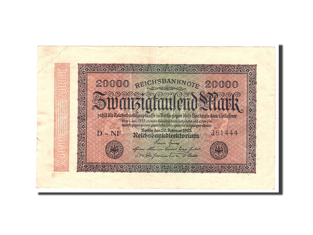 Banknote, Germany, 20,000 Mark, 1923, 1923-02-20, KM:85c, AU(50-53)