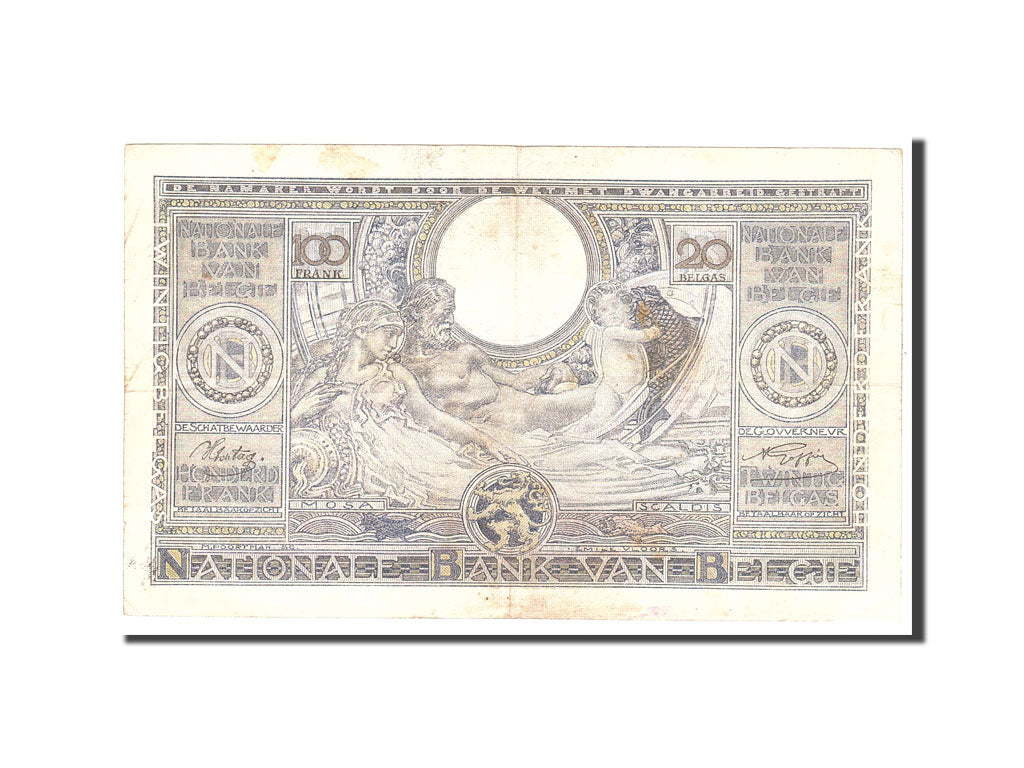 Geldschein, Belgien, 100 Francs-20 Belgas, 1941, 1941-09-01, KM:107, S+