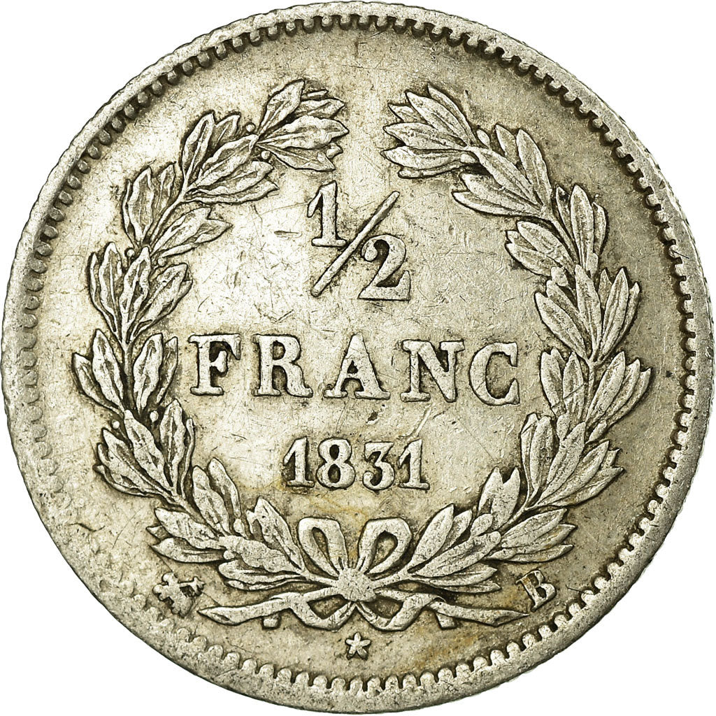Monnaie, France, Louis-Philippe, 1/2 Franc, 1831, Rouen, TTB, Argent