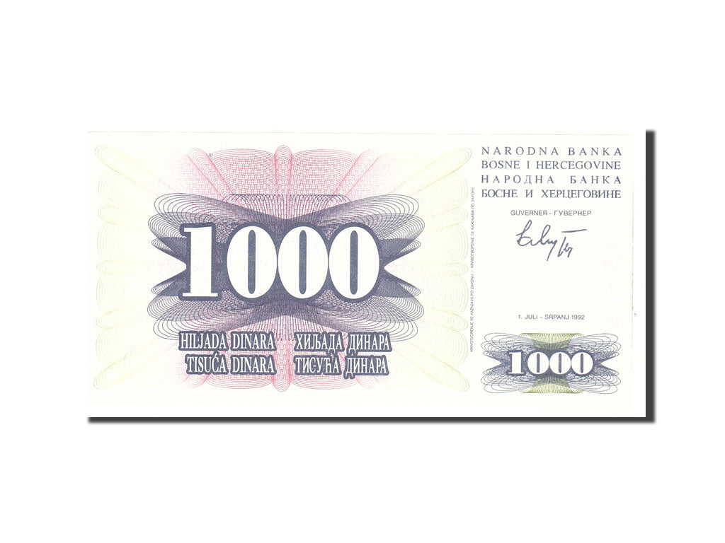 Banknote, Bosnia - Herzegovina, 1000 Dinara, 1992, 1992-07-01, KM:15a