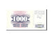 Banknote, Bosnia - Herzegovina, 1000 Dinara, 1992, 1992-07-01, KM:15a