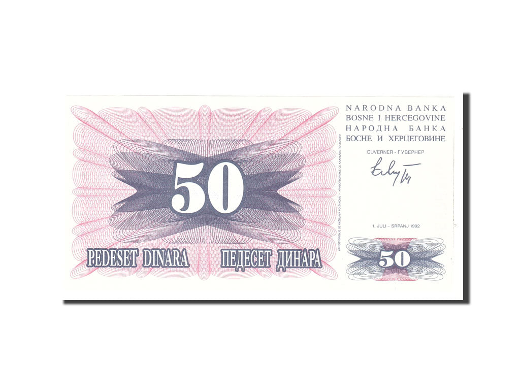 Banknote, Bosnia - Herzegovina, 50 Dinara, 1992, 1992-07-01, KM:12a, UNC(65-70)
