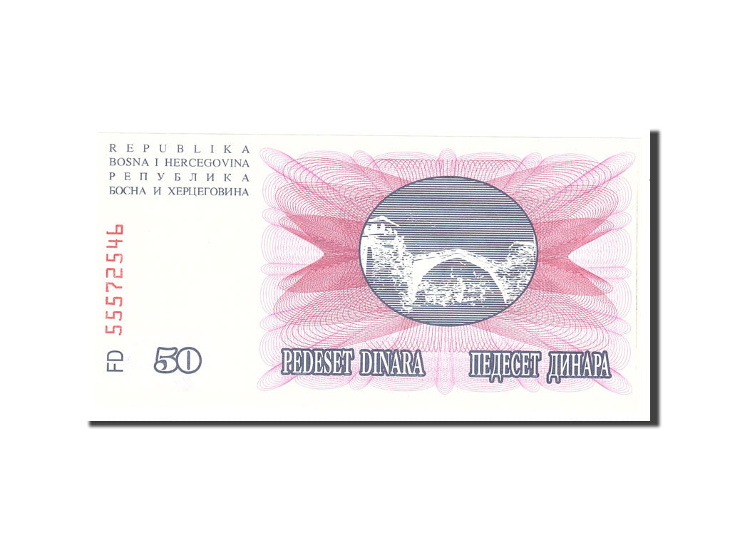 Banknote, Bosnia - Herzegovina, 50 Dinara, 1992, 1992-07-01, KM:12a, UNC(65-70)