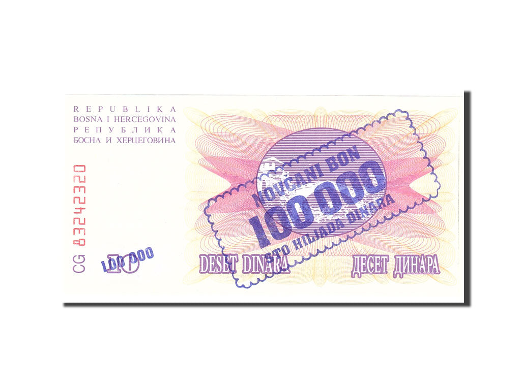 Banknote, Bosnia - Herzegovina, 100,000 Dinara, 1993, 1993-09-01, KM:34b