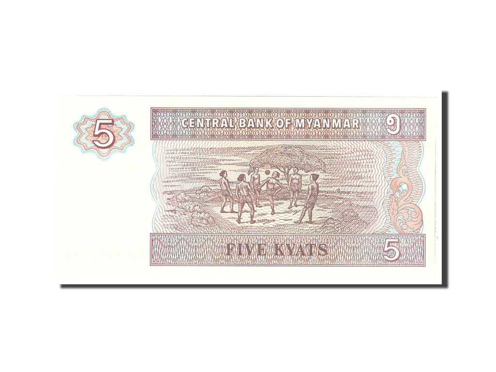 Banknote, Myanmar, 5 Kyats, 1996, Undated, KM:70b, UNC(65-70)