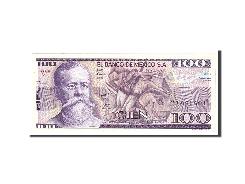 Banknote, Mexico, 100 Pesos, 1982, 1982-03-25, KM:74c, UNC(63)