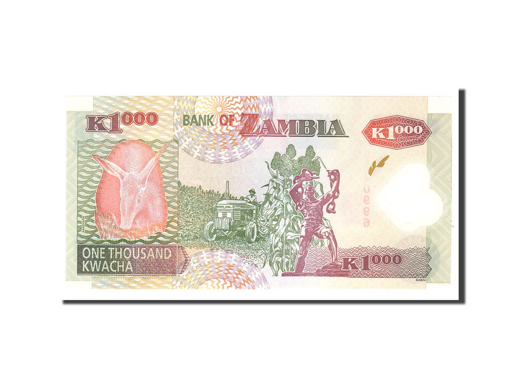 Banknote, Zambia, 1000 Kwacha, 2008, Undated, KM:44f, UNC(65-70)