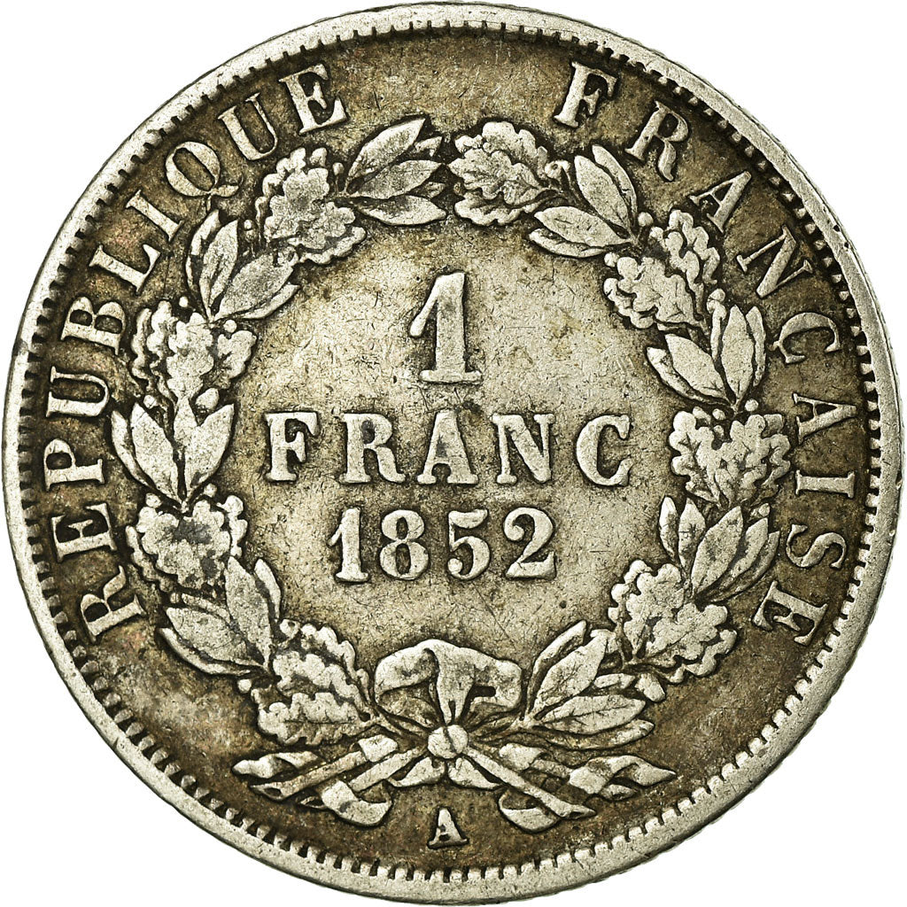 Monnaie, France, Napoleon III, Napoléon III, Franc, 1852, Paris, TTB, Argent