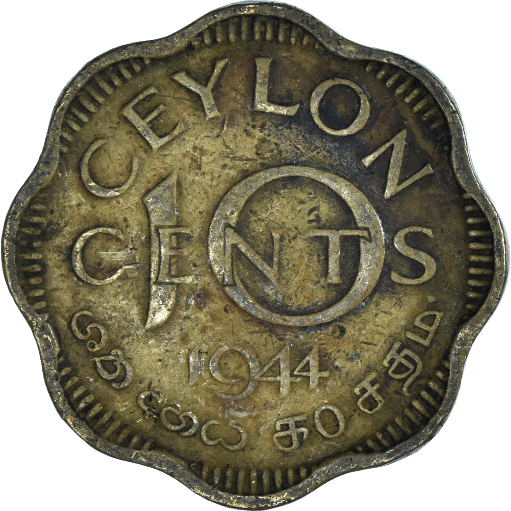Moneta, Ceylon, 10 Cents, 1944
