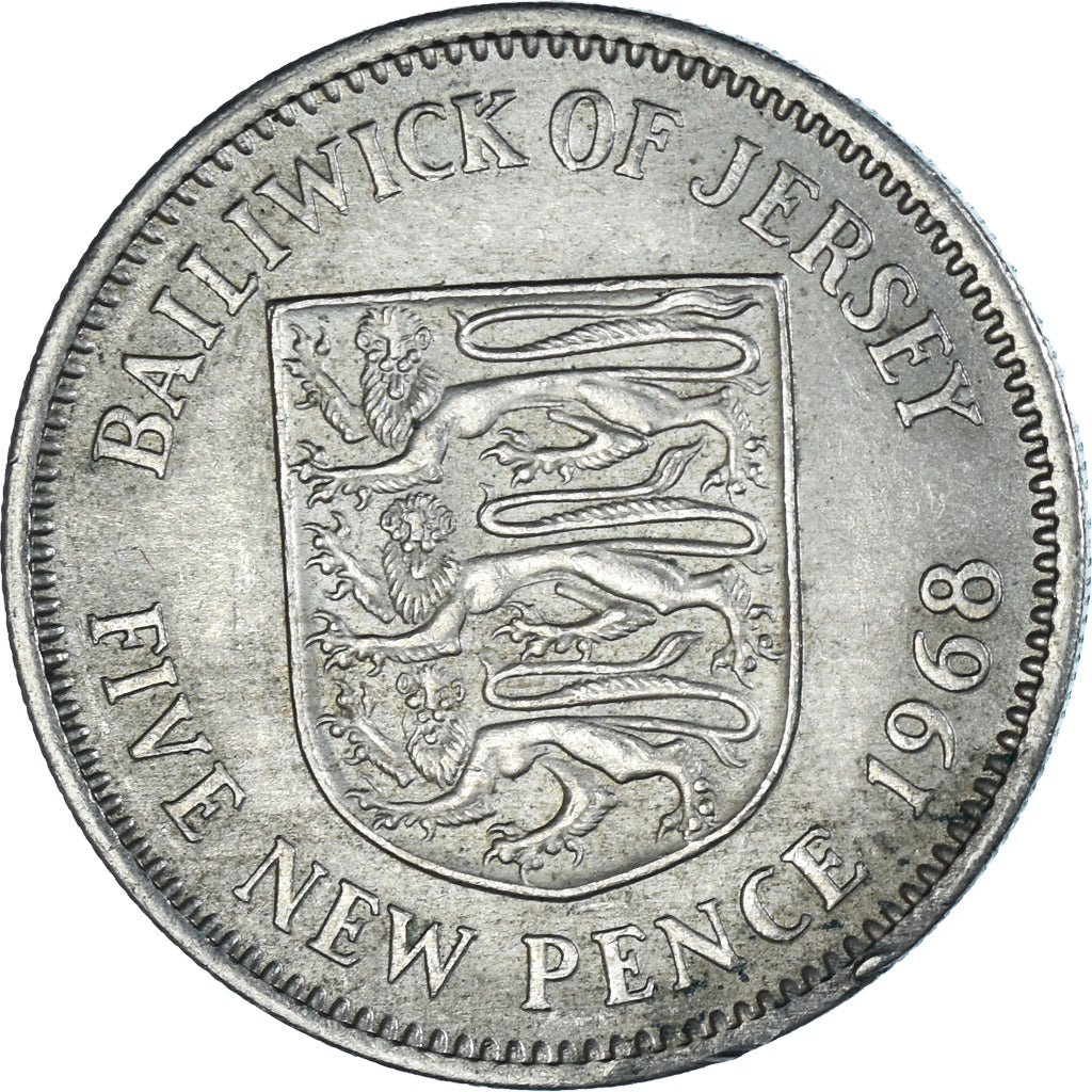 Coin, Jersey, 5 Pence, 1968