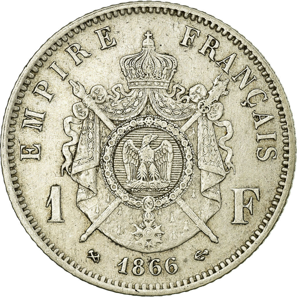 Monnaie, France, Napoleon III, Napoléon III, Franc, 1866, Bordeaux, TTB+