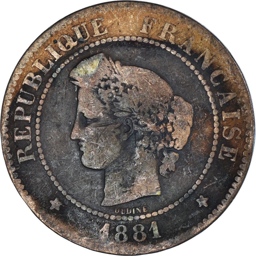 Moneta, Francja, 5 Centimes, 1881