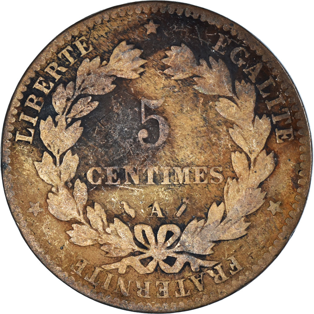 Moneta, Francja, 5 Centimes, 1881