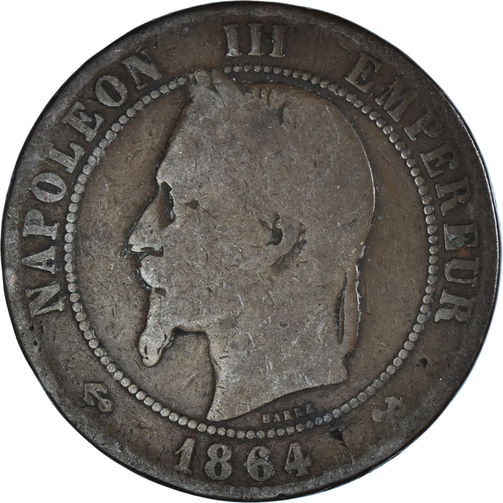 Moeda, França, 10 Centimes, 1864
