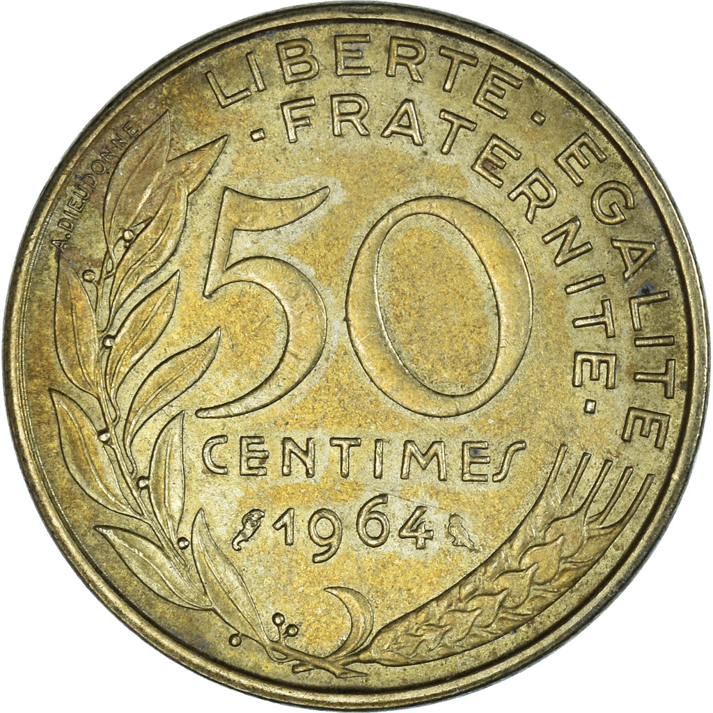 Moneta, Francja, 50 Centimes, 1964