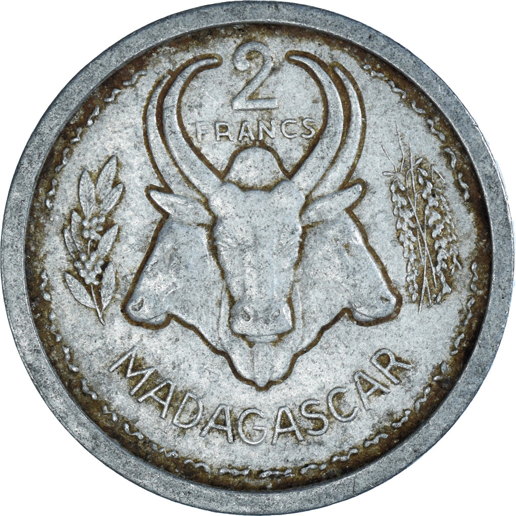 Monnaie, Madagascar, 2 Francs, 1948