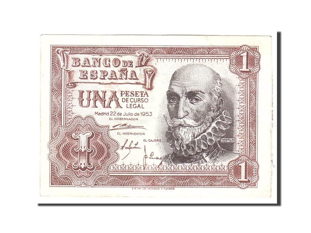 Billete, 1 Peseta, 1953, España, KM:144a, 1953-07-22, MBC