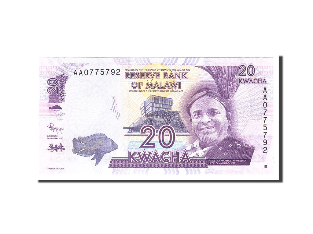 Banknote, Malawi, 20 Kwacha, 2012, 2012-01-01, KM:57, UNC(65-70)