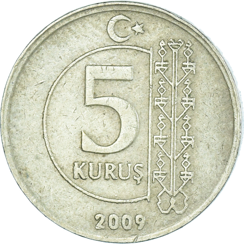 Moeda, Turquia, 5 Kurus, 2009