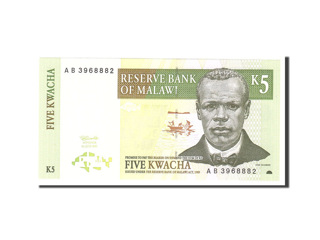 Banknote, Malawi, 5 Kwacha, 1997, 1997-07-01, KM:36a, UNC(65-70)