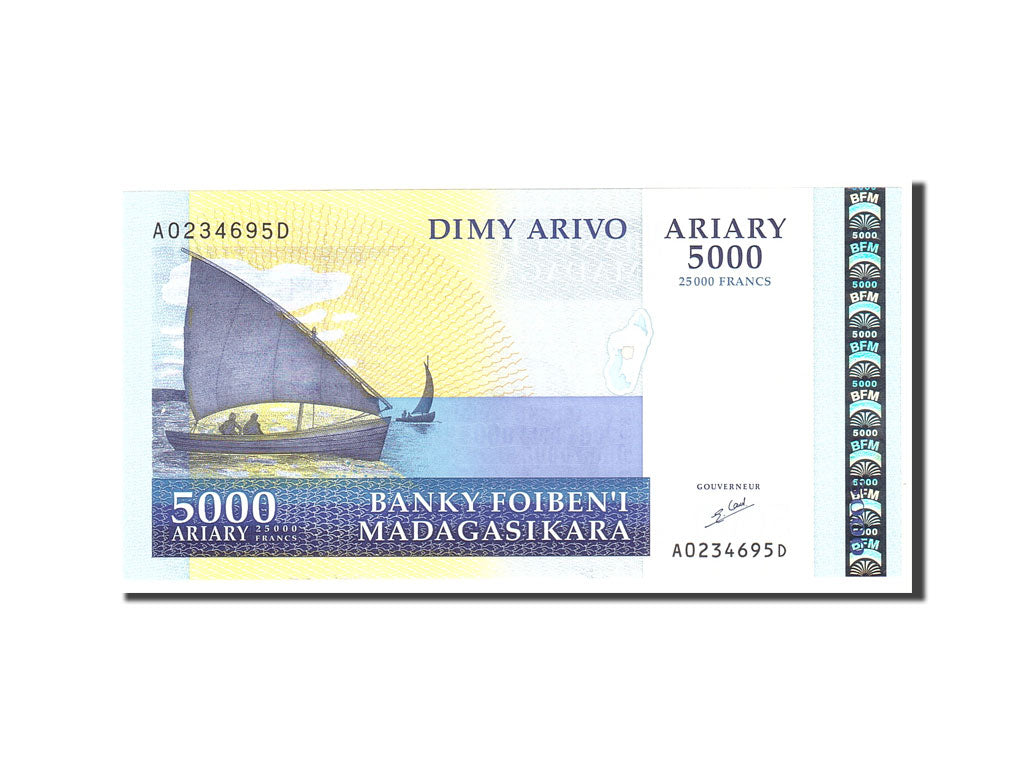 Banknote, Madagascar, 5000 Ariary, 2003, Undated, KM:84, UNC(65-70)