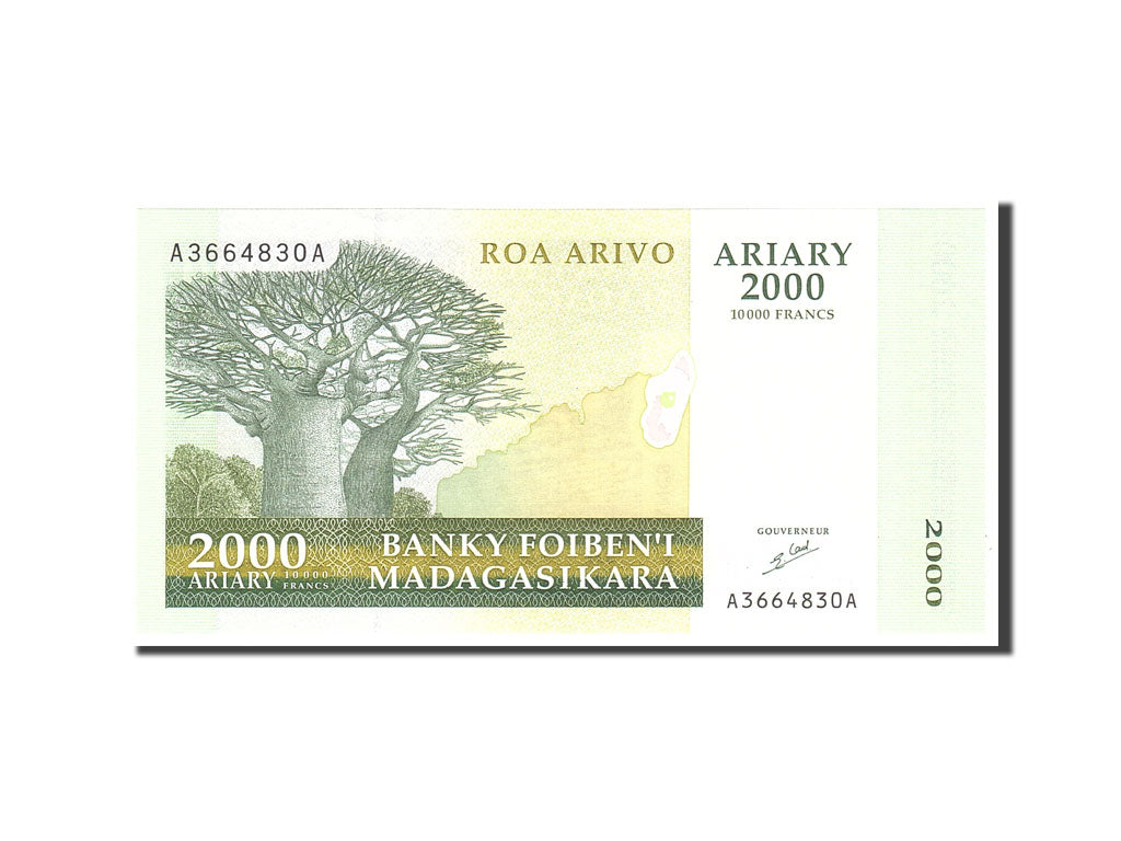 Banknote, Madagascar, 10,000 Francs = 2000 Ariary, 1995, Undated, KM:79b