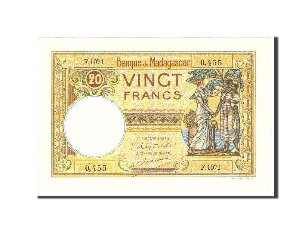 Banknote, Madagascar, 20 Francs, 1937, Undated, KM:37, UNC(63)