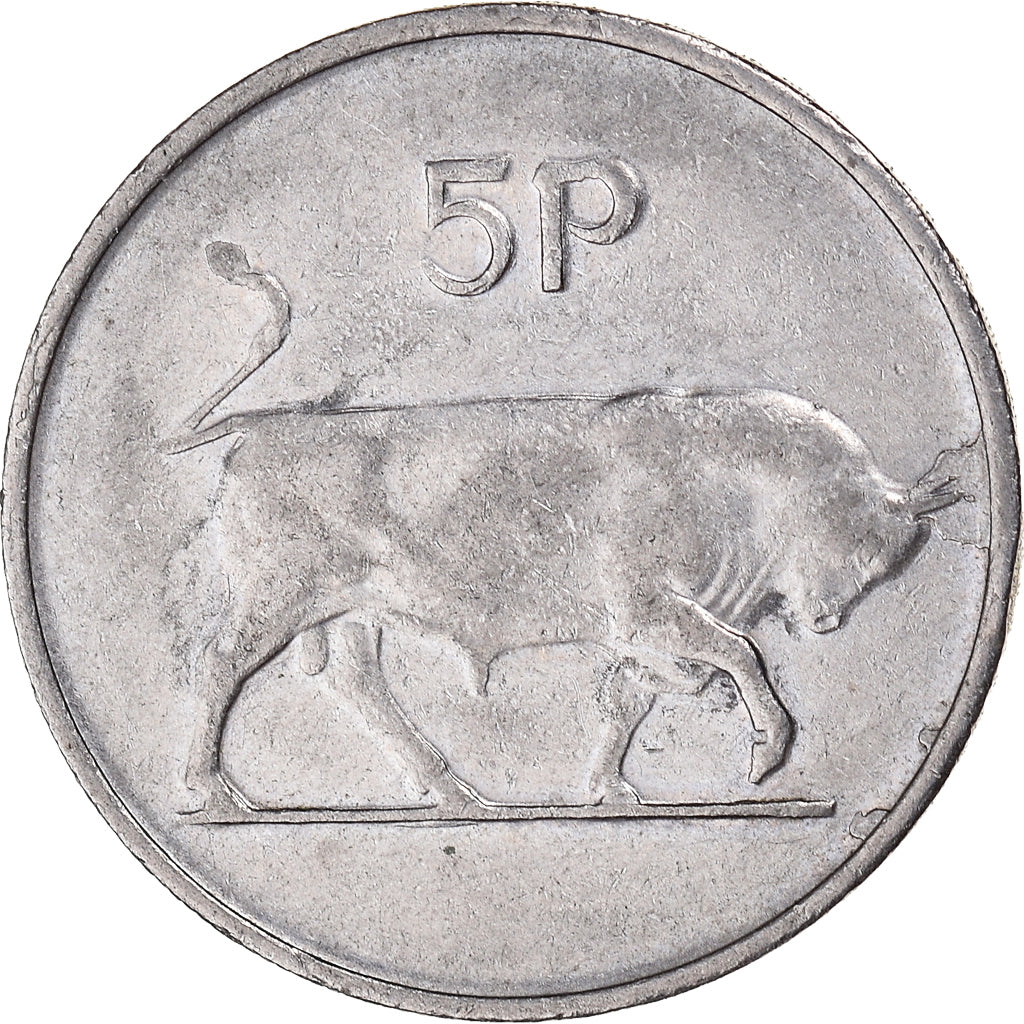 Moneda, Irlanda, 5 Pence, 1986