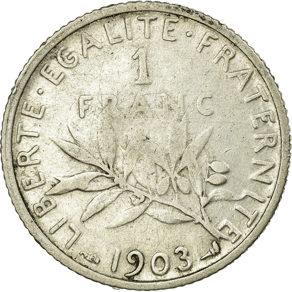 Coin, France, Semeuse, Franc, 1903, Paris, VF(30-35), Silver, Gadoury:467