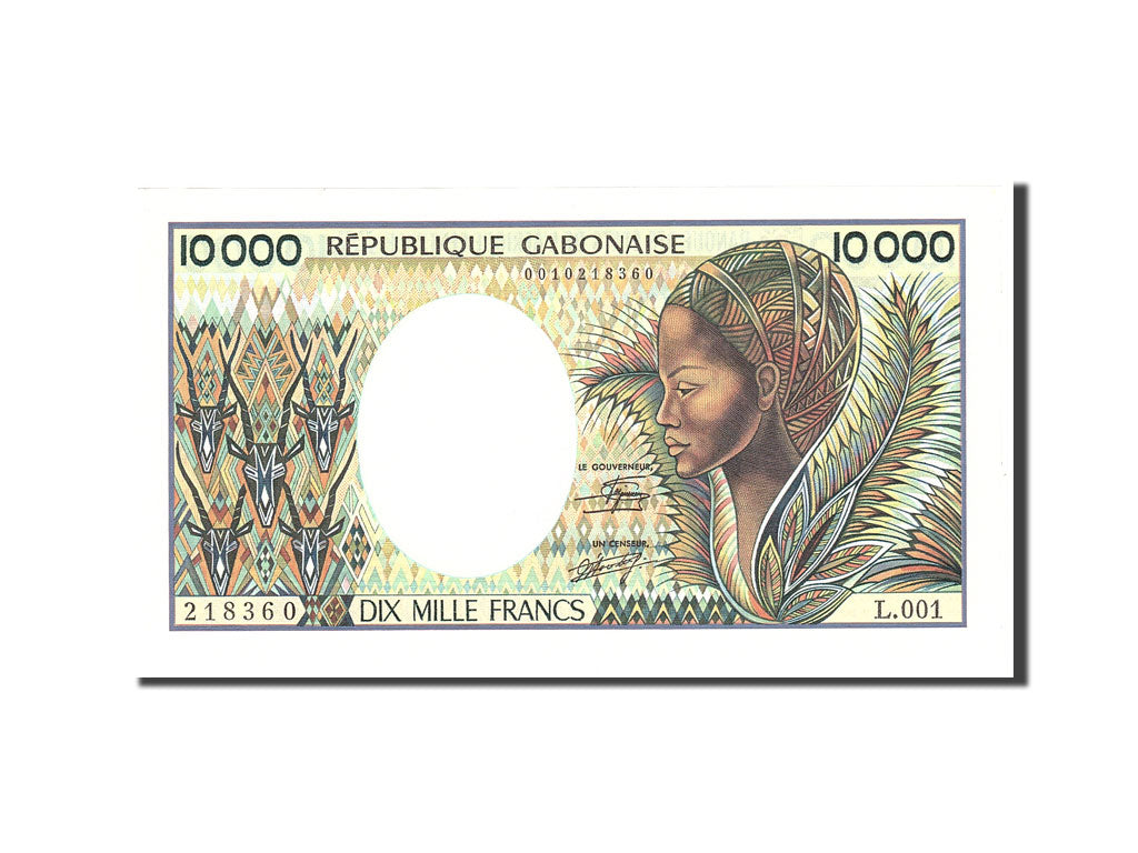 Banconote, Gabon, 10,000 Francs, 1984, KM:7a, Undated, FDS