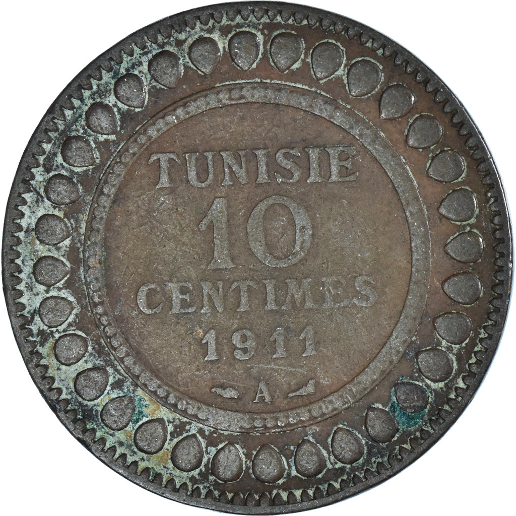 Moneta, Tunisia, 10 Centimes, 1911