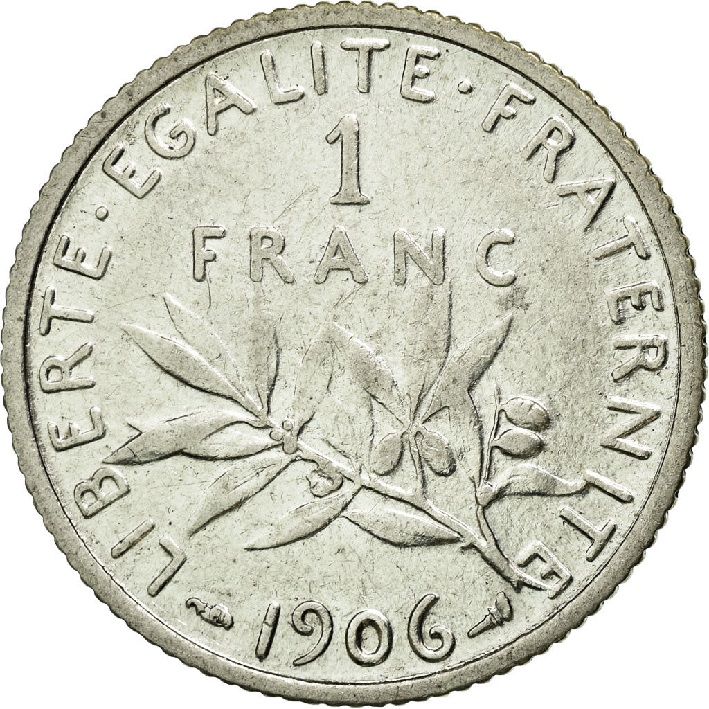 Moneta, Francia, Semeuse, Franc, 1906, Paris, BB, Argento, Gadoury:467