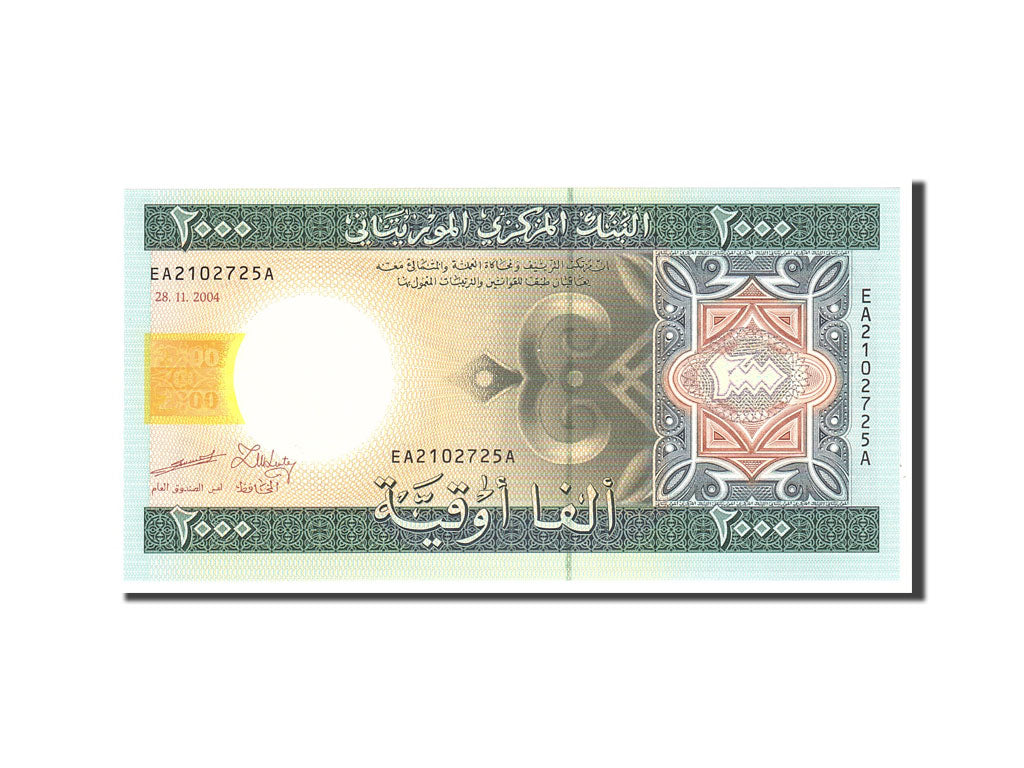 Billet, Mauritanie, 2000 Ouguiya, 2004, 2004-11-28, KM:14A, NEUF