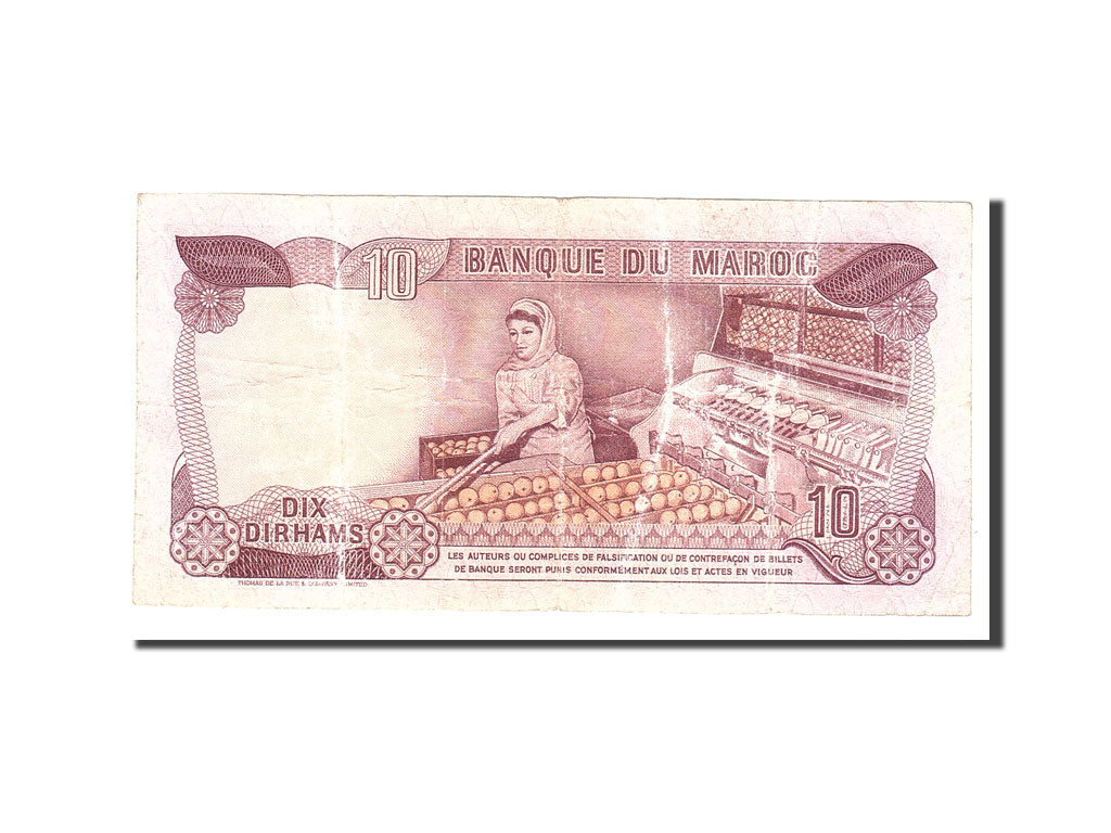Biljet, Marokko, 10 Dirhams, 1970, 1970, KM:57a, TTB