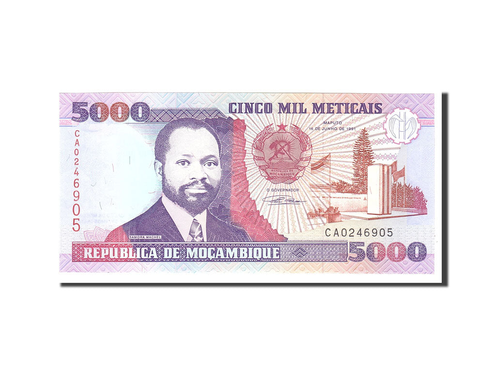 Banknote, Mozambique, 5000 Meticais, 1991, 1991-06-16, KM:136, UNC(65-70)