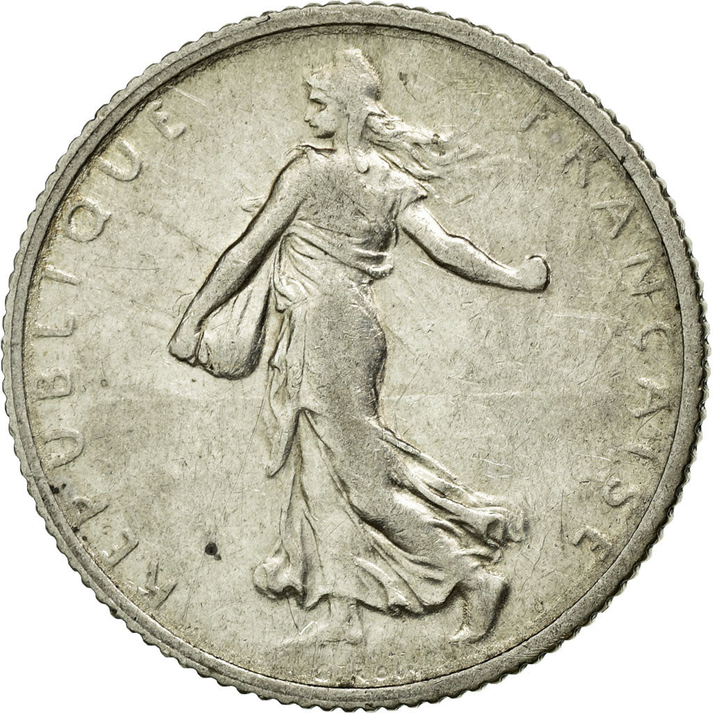Moneta, Francja, Semeuse, Franc, 1909, Paris, AU(50-53), Srebro, Gadoury:467