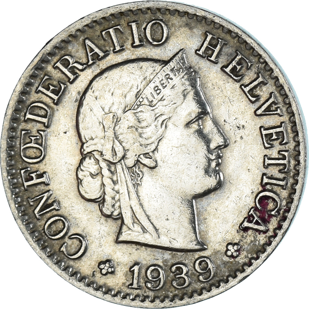 Zwitserland, 5 Rappen, 1939, Bern, Nickel, ZF